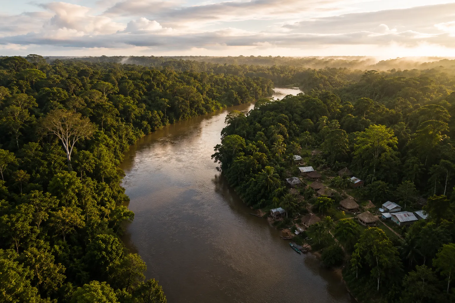 Rainforest and river in the Peruvian Amazon, Loreto