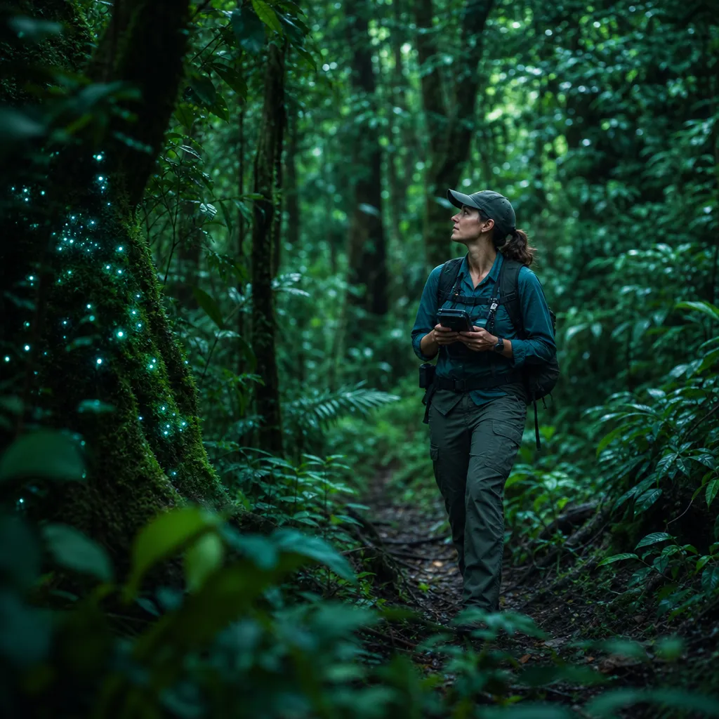 Conservation ranger on a forest trail