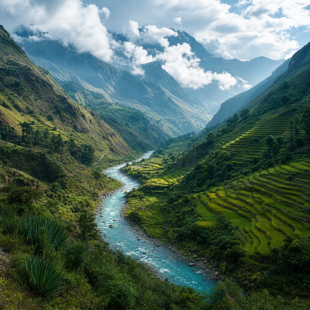 River winding through the Sacred Valley of Peru