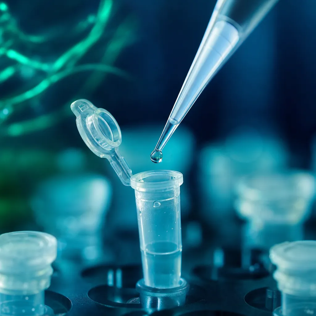 Pipette dispensing liquid during DNA extraction